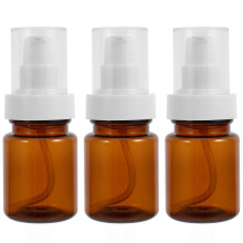 Essential Oil Empty Pump Bottles for Storage Use 3Pcs Brown Cosmetic Bottles