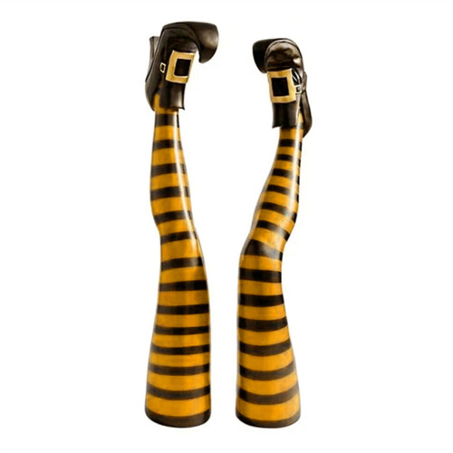 Décoration d'extérieur pour Halloween : jambe de sorcière maléfique (1 pièce) 1
