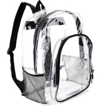 Robuster, durchsichtiger Kunststoffrucksack für Schularbeiten, schwarz