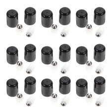 Essential Oil Roller Beads Stainless Steel Rolling Balls with Black Cover 1Set