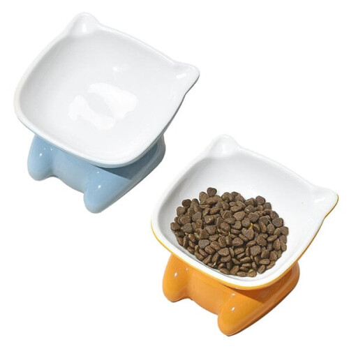Ciotole per gatti, 2 pezzi, blu + arancione, 2 pezzi.