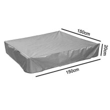 Zandafdekking met treklipje 150x150x20cm grijs voor stof en regen