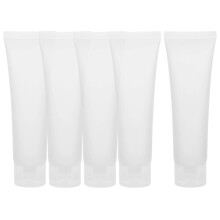 Refillable Bottles Travel Storage Container for Shampoo 5Pcs Set White