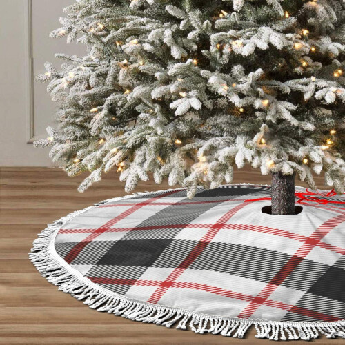 Jupe de sapin de Noël en dentelle à franges 91 cm 2