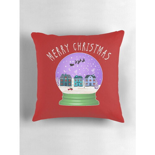 Housse de coussin boule à neige de Noël 40 x 40 cm 2