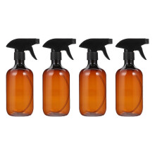Refillable Spray Bottle Brown Pet Empty Bottles for Storage 4Pcs 500ml Compact Pack