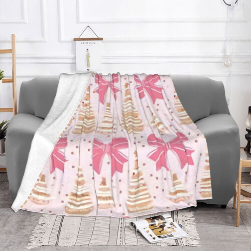 Julefleece-teppe, mykt og koselig, 122 x 102 cm 2