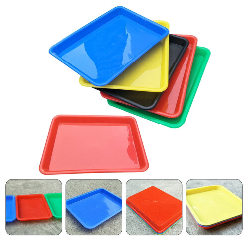Plateau de rangement rectangulaire en plastique (6 pièces) 2