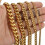 Colar cubano em aço inoxidável dourado, 3 mm 3