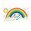 Sticker mural nuages blancs sur arc-en-ciel (1 pièce) 2