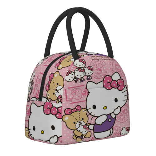 Geïsoleerde Hello Kitty lunchtas met voorvak 2
