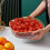 Bandeja de frutas martelada com borda dourada em PET com padrão de pérolas (1 peça) 3
