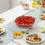 Bandeja de frutas martelada com borda dourada em PET com padrão de pérolas (1 peça) 4