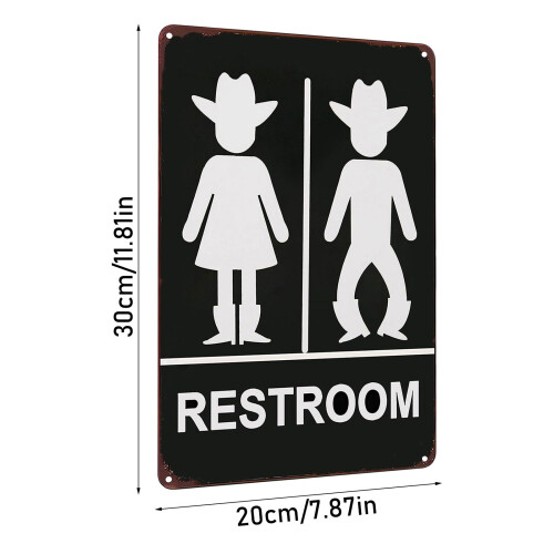 Cowboy-Badezimmer-Blechschild, 8 x 12 Zoll 2