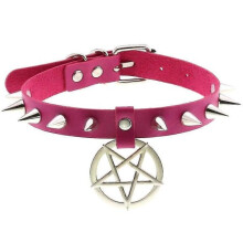 Damen-Lederhalsband aus Zinklegierung PHRL8890