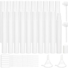 60 Pcs 5ml Mini Spray Bottles Plastic Travel Spray Bottles White Perfume Refillable Bottles Portable Fine Mist Spray Bottles with 2 Pcs Funnel Hoppers