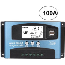 100A MPPT zonne-laadregelaar, 12V 24V USB-zonnepaneelregelaar