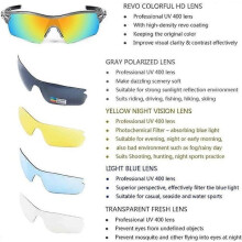 Óculos esportivos com lentes polarizadas pretas UV400 (5 lentes).