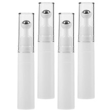 4pcs White Roller Ball Bottles for Essential Oils Acrylic Refillable Eye Massager for Travel 10ml