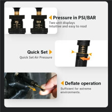 Adjustable Auto-Stop Tire Deflators Valve Kit (10-30 PSI) Screw- 4PCS Tyre Air Down Tool with 5 Valve Caps