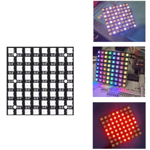 WS2812B 8x8 LED Matrix 64-Bit Full Color 5050 RGB LED Panel Light 2