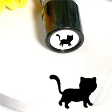 Cute Cartoon Black Kitten Stamp for Journaling, Scrapbooking & DIY Collage, Lovely Cat Rubber Stamps