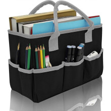Schwarze rote Samthandtasche mit Taschen