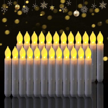 24 stuks LED-kaarsen zonder vlam, warm geel