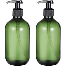 Travel Containers with Pump Dispenser, Industrial Plastic Bottles Large Capacity for Liquid Soaps, Paraben-Free, 2 Pieces
