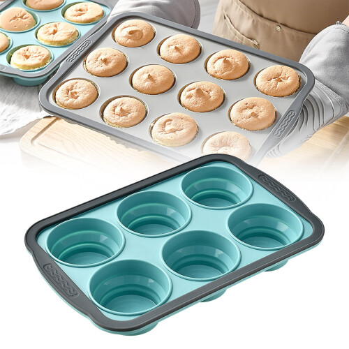 Silikonmuffinsform med metallramme, 12 hulrom 1