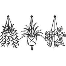 3 stuks metalen bloemen wanddecoratie voor de slaapkamer