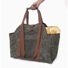 Sac de transport de bûches en toile, porte-bûches
