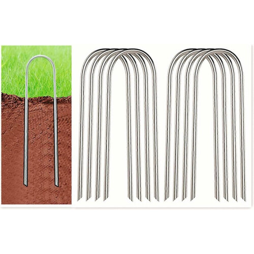Pinos de ancoragem para tenda em aço galvanizado em forma de V, 11 polegadas.