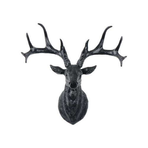 Hirschkopf-Wandskulptur, dekoratives Tierkunstwerk 1