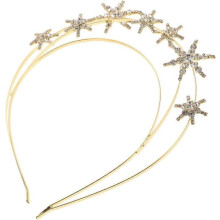 Diadema navideña multicapa de cristal color oro PHRL2