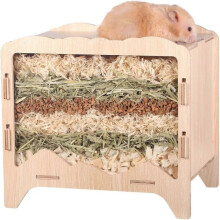 Boîte à creuser en bois pour hamster, servant de cachette
