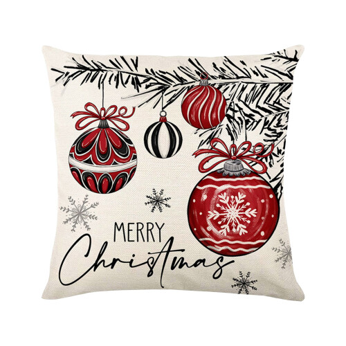 Taie d'oreiller de Noël en lin 45 x 45 cm 1