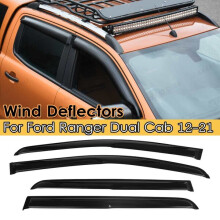 Tinted car window deflectors suitable for the right Ford Ranger