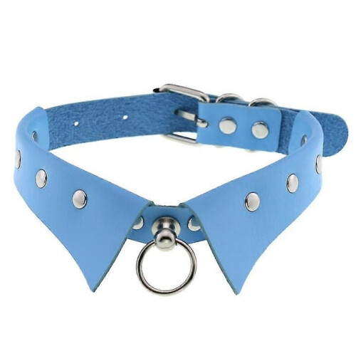 Dames leren halsband van zinklegering PHRL25816