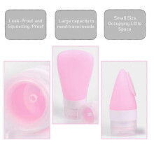 Multifunctional Shower Gel Bottles Refillable Lotion Containers Set 2Pcs Pink