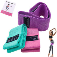3 faixas elásticas largas antiderrapantes para esportes, ideais para pernas e glúteos.