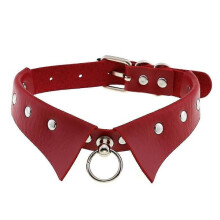 Dames leren halsband met ketting van zinklegering PHRL27150