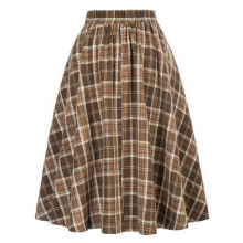 Maxirock im Retro-Stil für Damen, lockere Passform, elastischer Bund
