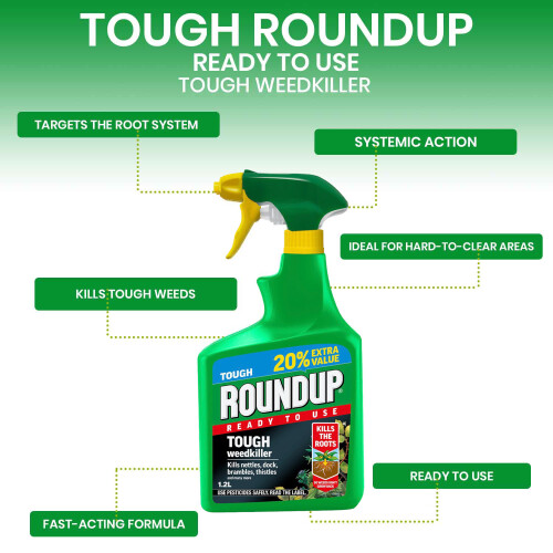 Roundup Roundup Tough Ready to Use Weedkiller 1L Plus 20% Extra Value 1