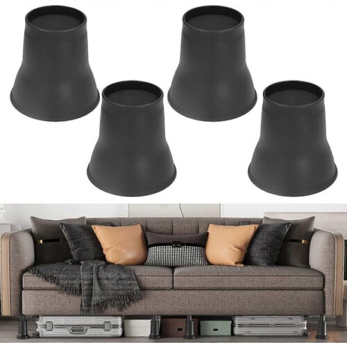 Conjunto de 4 elevadores de cama redondos de plástico de 15 cm (6 polegadas) 2