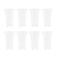 5 Inch 8Pcs Clear Flower Pot Planter Plastic Orchid Pot with Holes Tall Plant Pots for Home Flower Shop Decoration