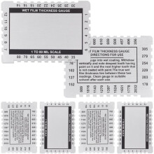6 Pcs Wet Film Thickness Gauge Metal Sheet Thickness Gauge Dual Scale Comb 1-80Mil Scale Plated Size Inspection Tool