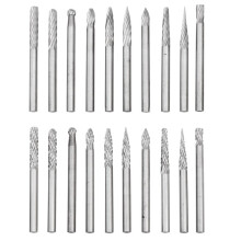20pcs 3x3mm Carbide Alloy Burr Set Rotary File Die Grinder Bit 3mm Shank Milling Cutter for Metal Grinding Rotary Tool
