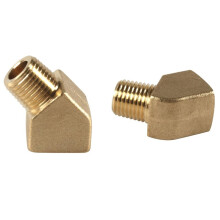 45 Degree Brass Street Elbow 3/8"" NPT Male X 3/8" NPT Female for Air Oil Fuel Pneumatic and Industrial Plumbing Systems