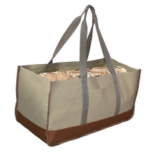 Wasserdichter Brennholzsack aus Canvas, beige